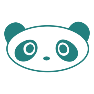 Oval Face Panda Decal (Turquoise)